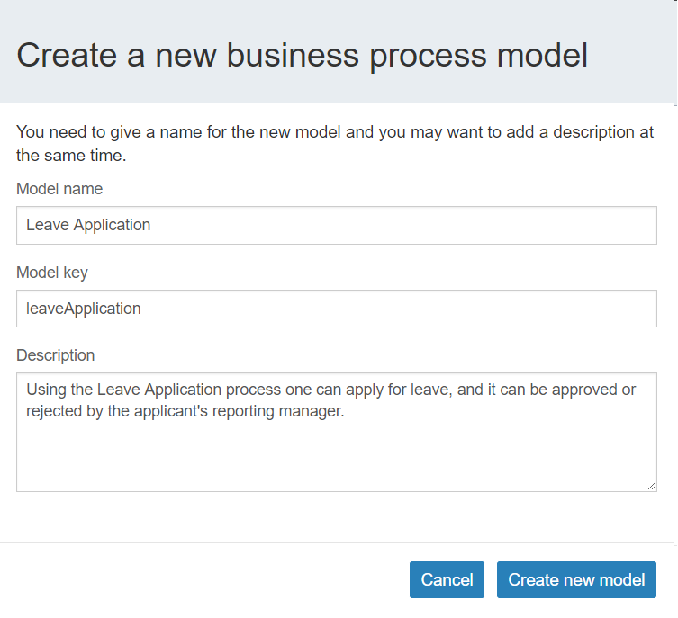 Create a Process model