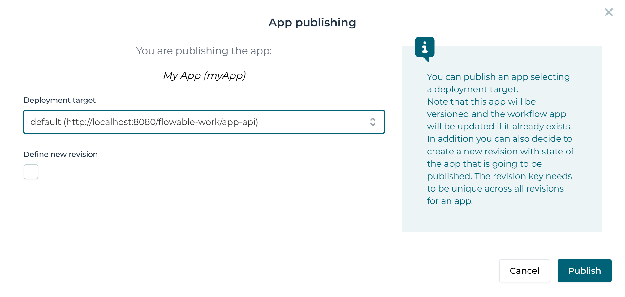 210 publish dialog