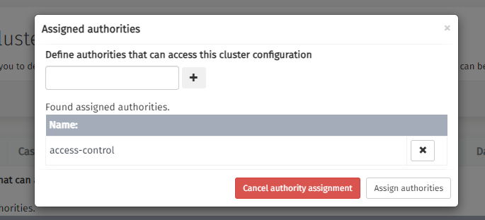 assign new cluster permissions