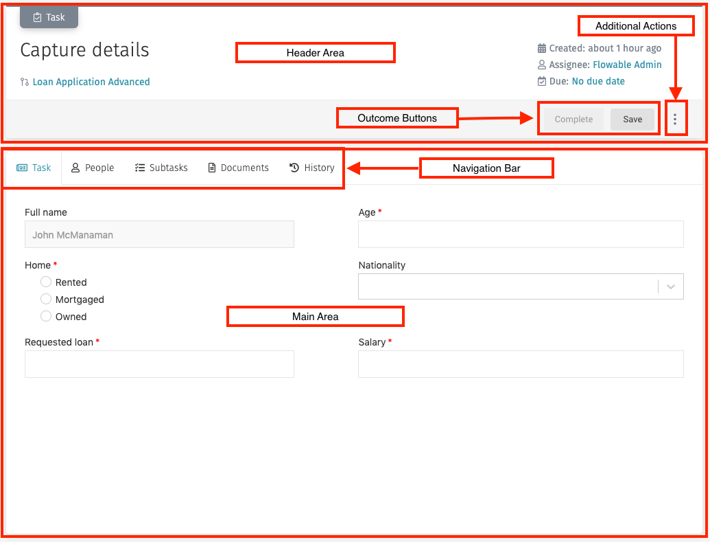 52 tasks details panel areas