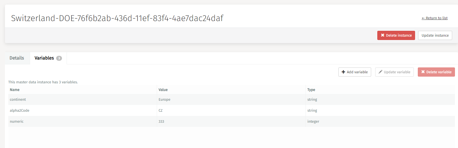 750J create master data instance variables