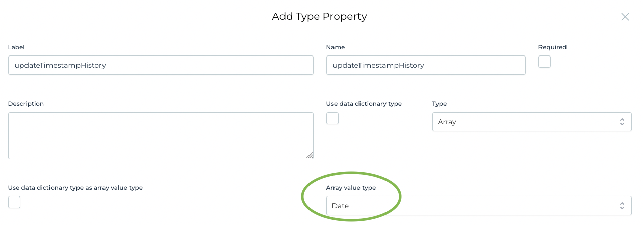 Data Dictionary Value Type Definition