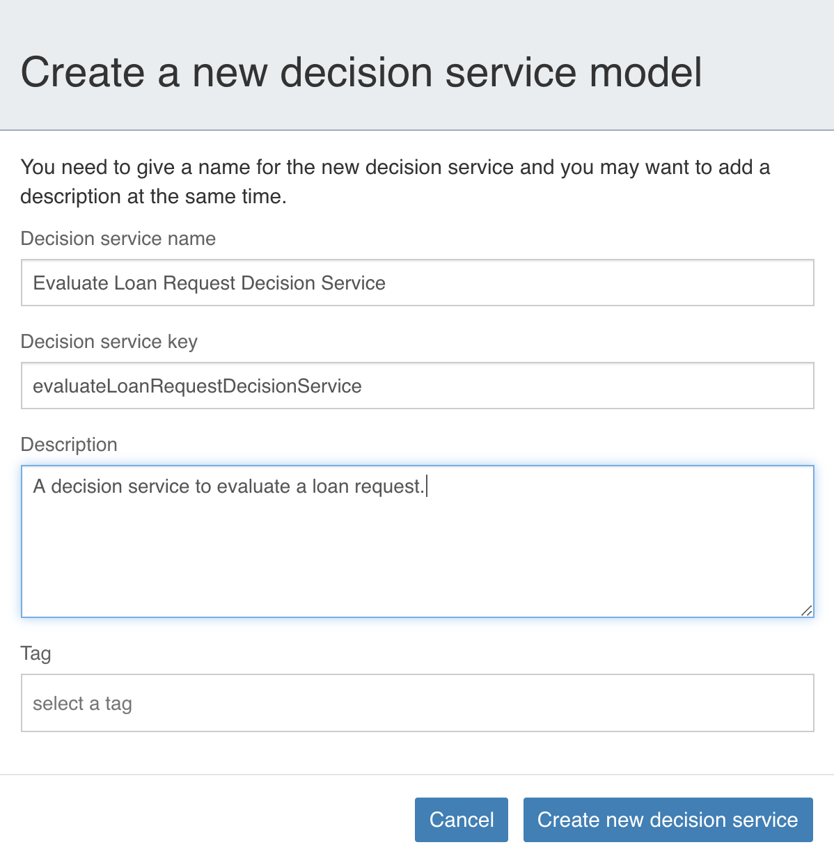 create new decision service