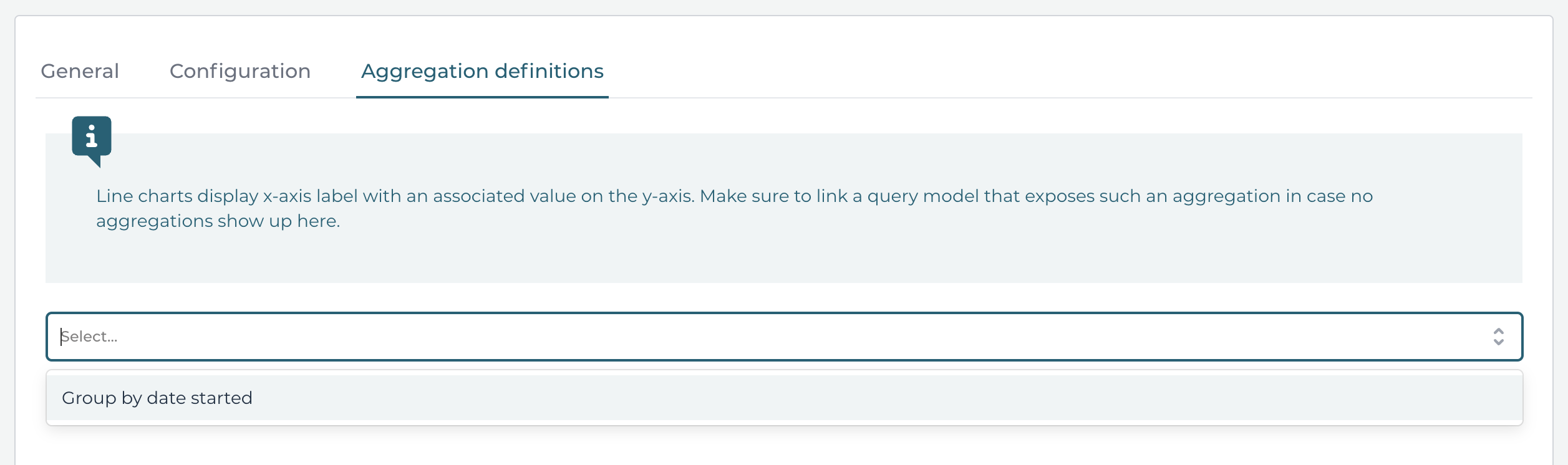 Line Chart Dashboard Component Aggregations