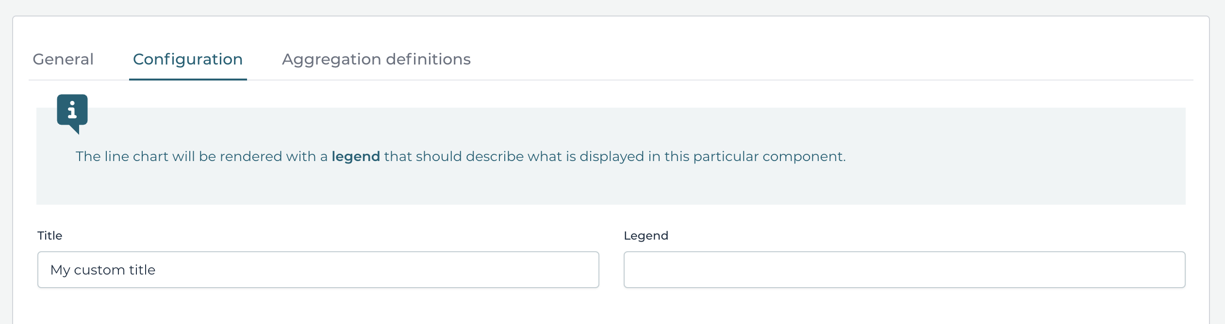 Line Chart Dashboard Component Configuration