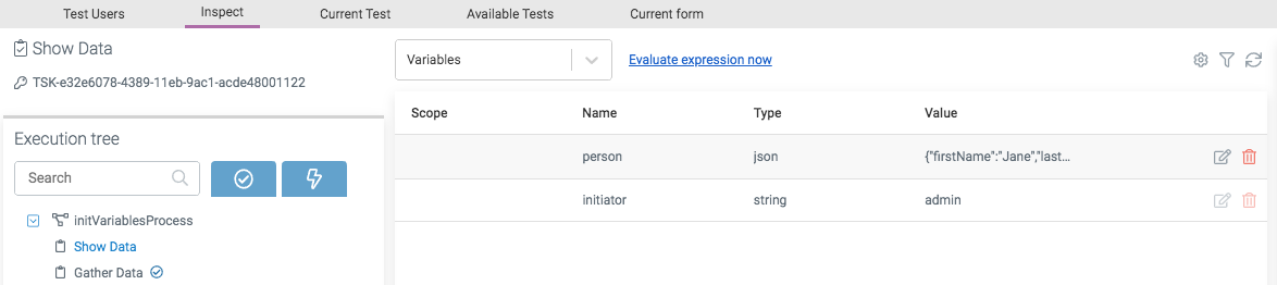 Init Variables Json Example Inspect