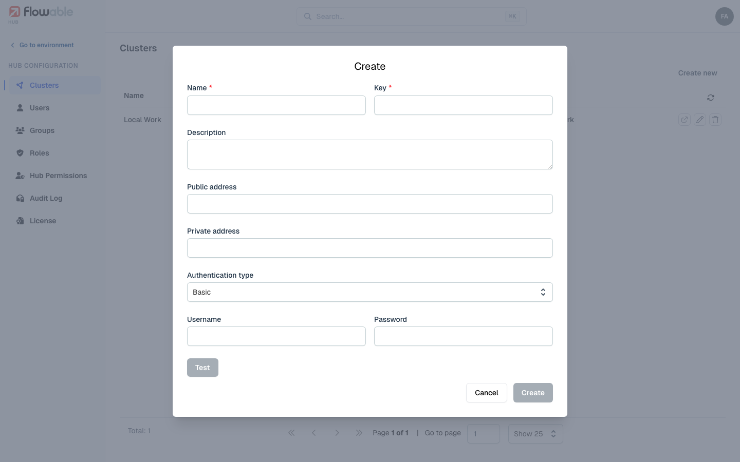 Creating a cluster