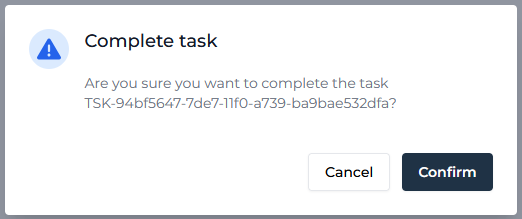 task complete screen