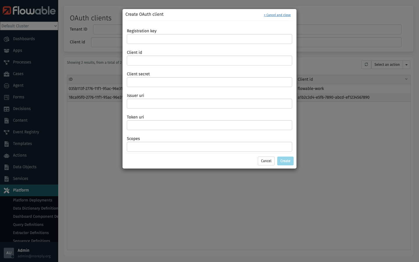 Create OAuth Client