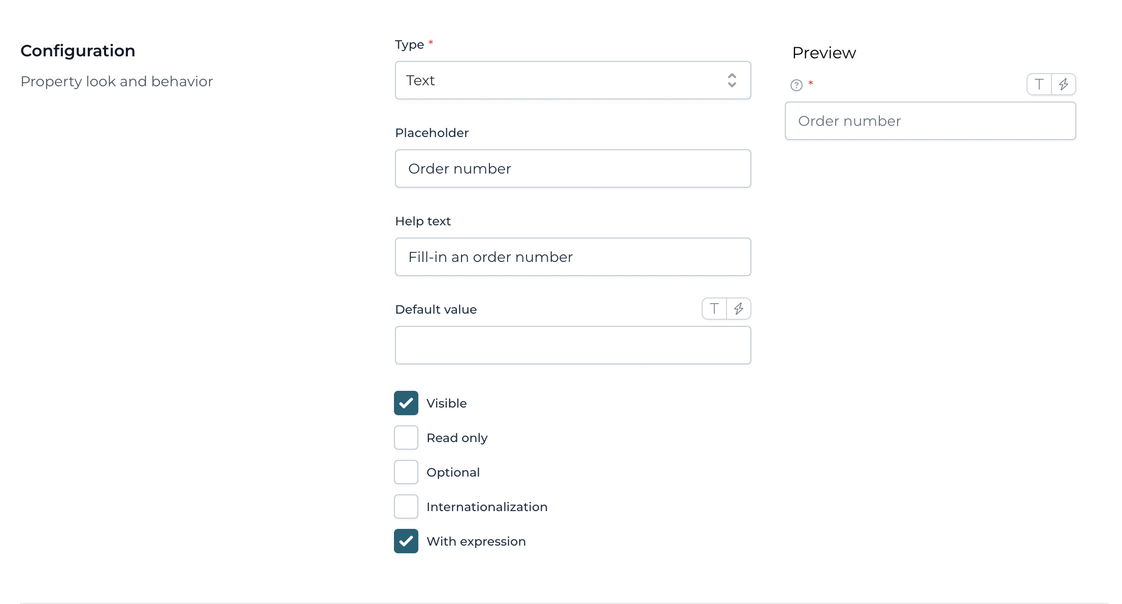 Define custom property type