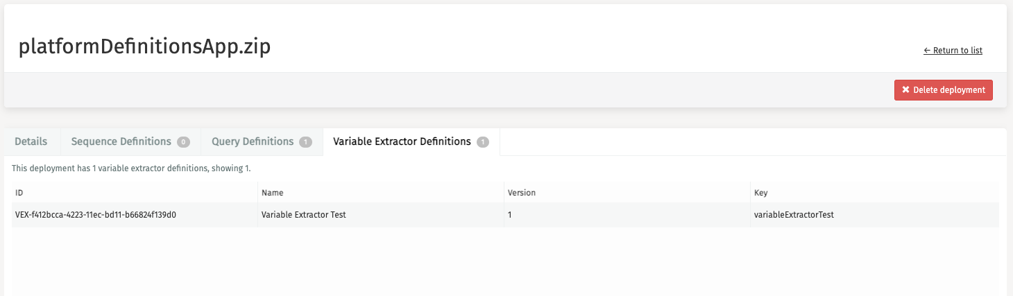 Platform Deployment Variable Extractor Definitions