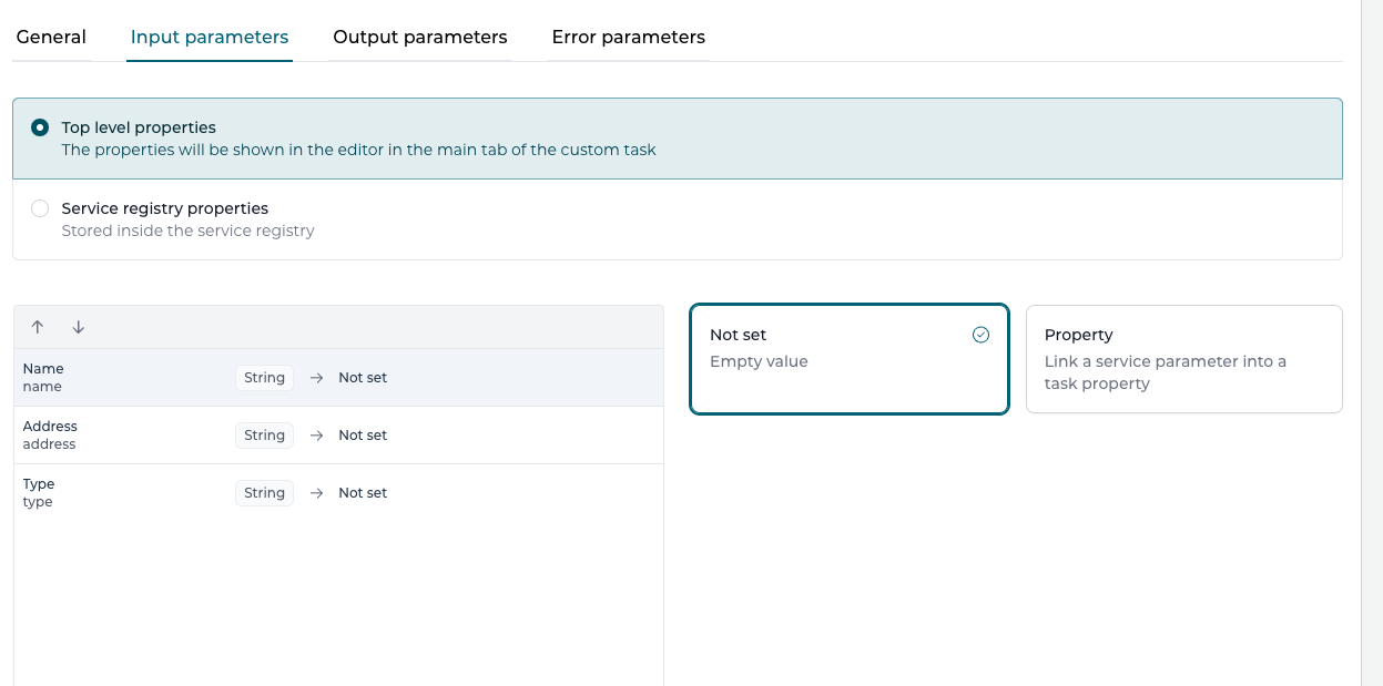 Plugin task top level input parameters