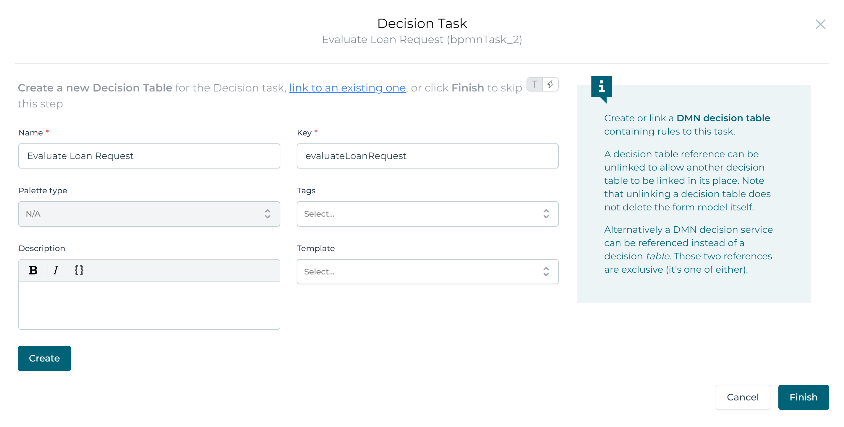 create evaluate decision task