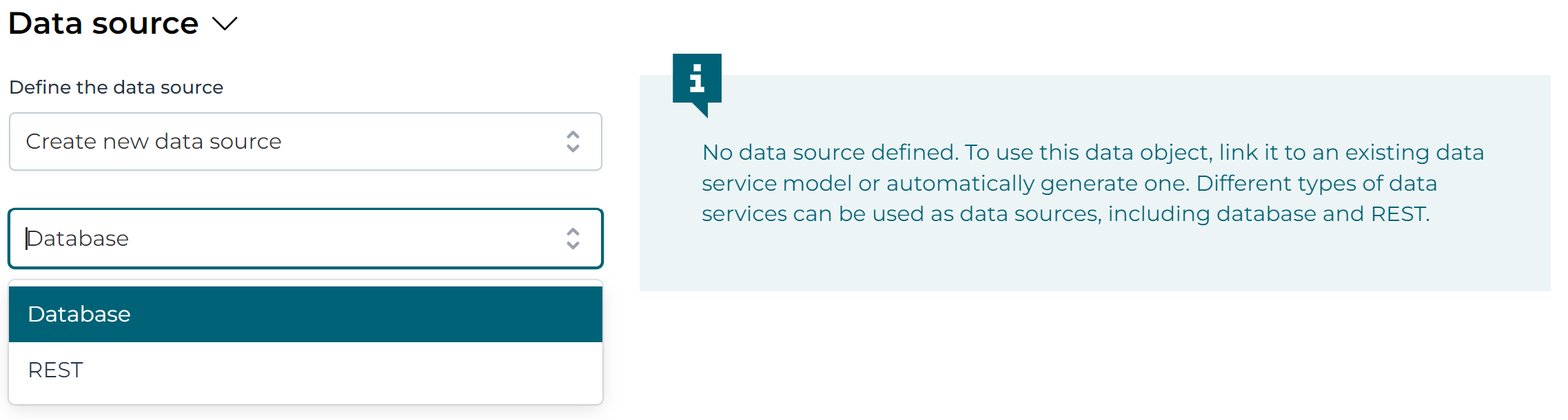 Data object database data source
