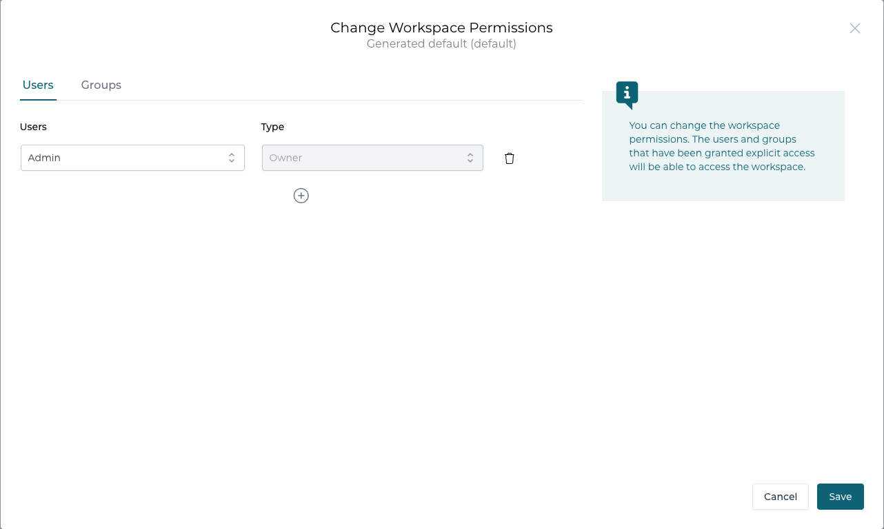 Change workspace permissions