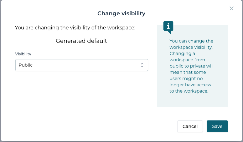 Change workspace visibility
