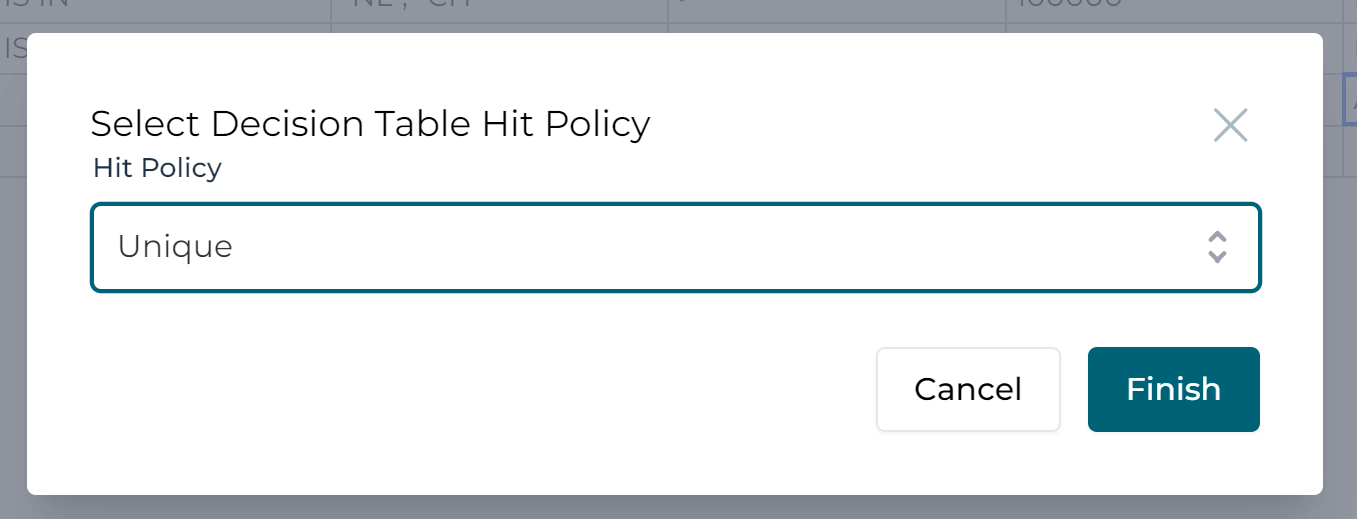 select hit policy