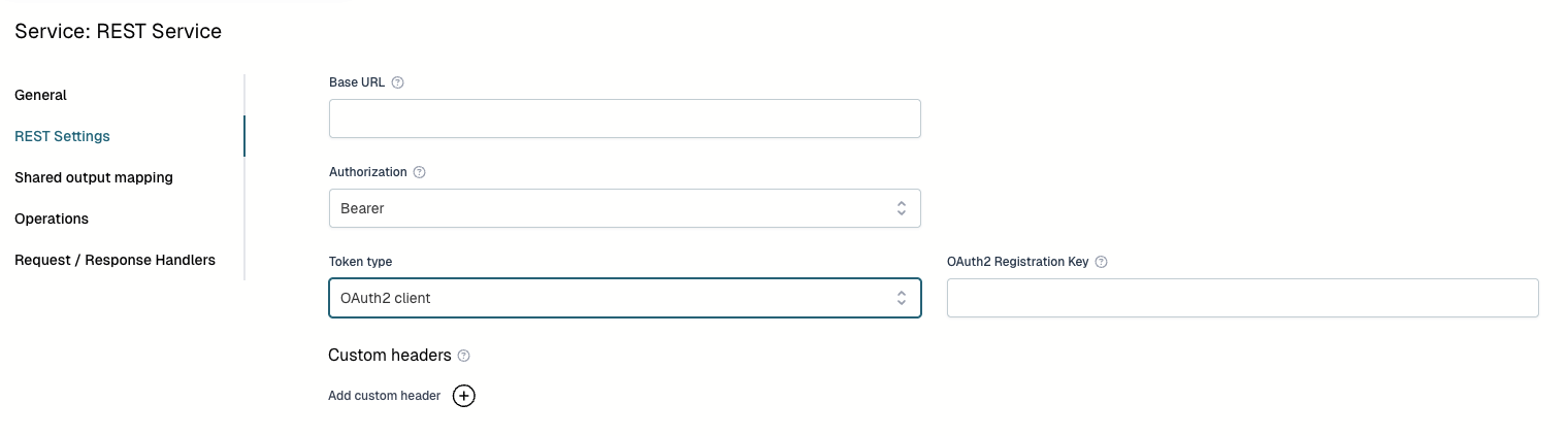 REST service using the OAuth2 client token type