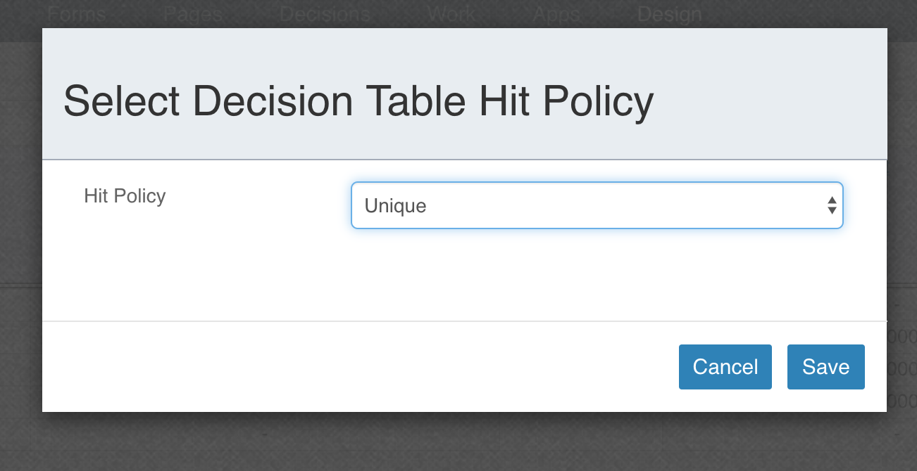 select hit policy