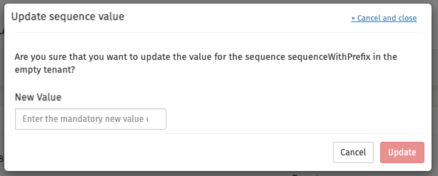 Sequence Value Update