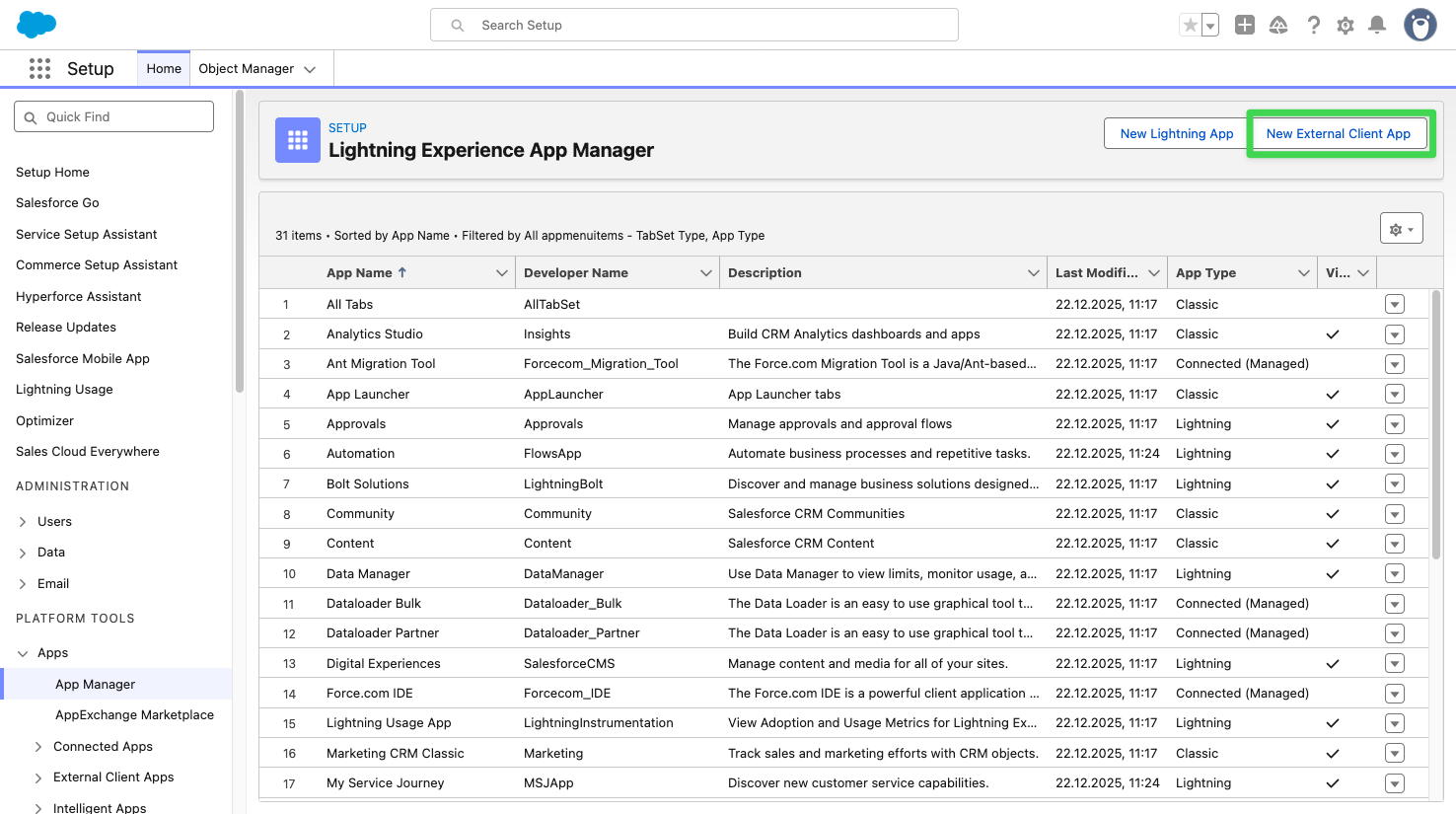 Salesforce App Manager