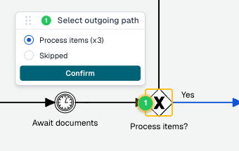 Exclusive gateway path choice