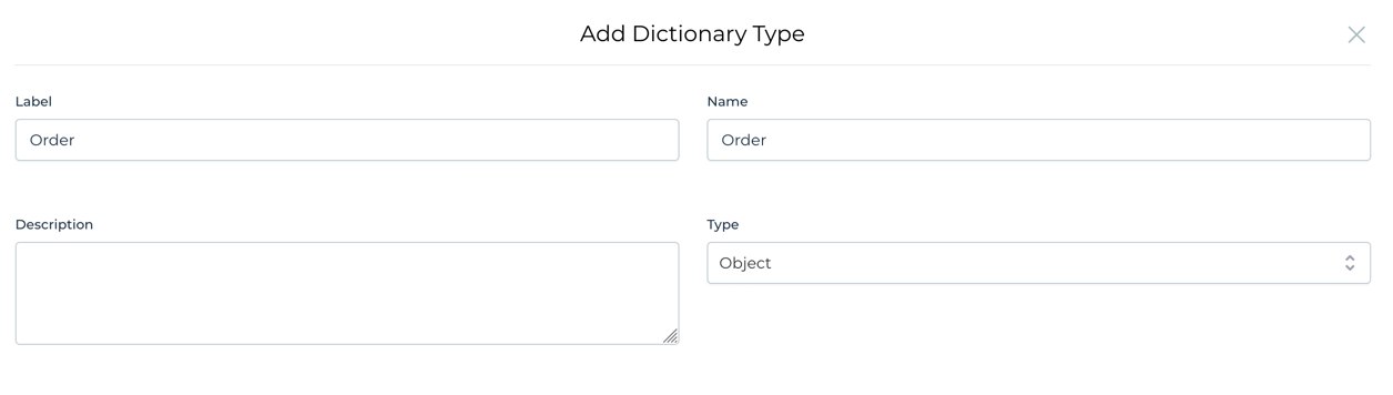 Data Dictionary Add Type