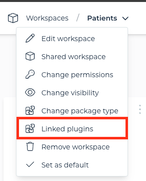 Workspace actions dropdown